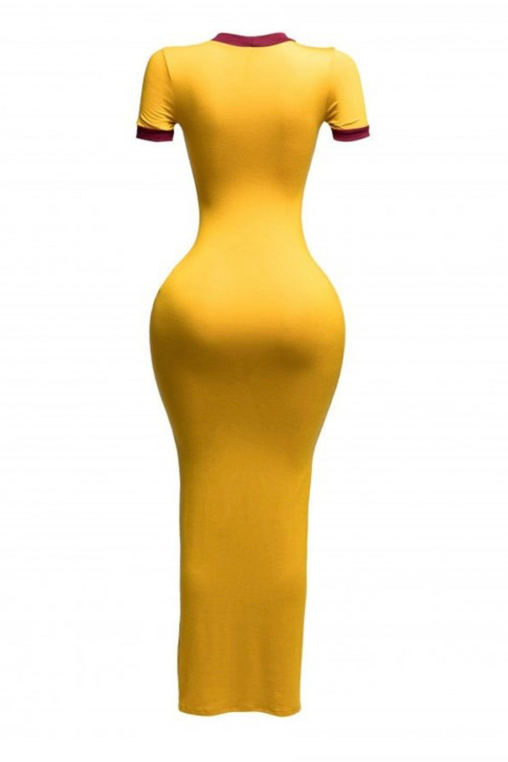 End of Time Snatched Maxi Dress - Yellow/Burgundy