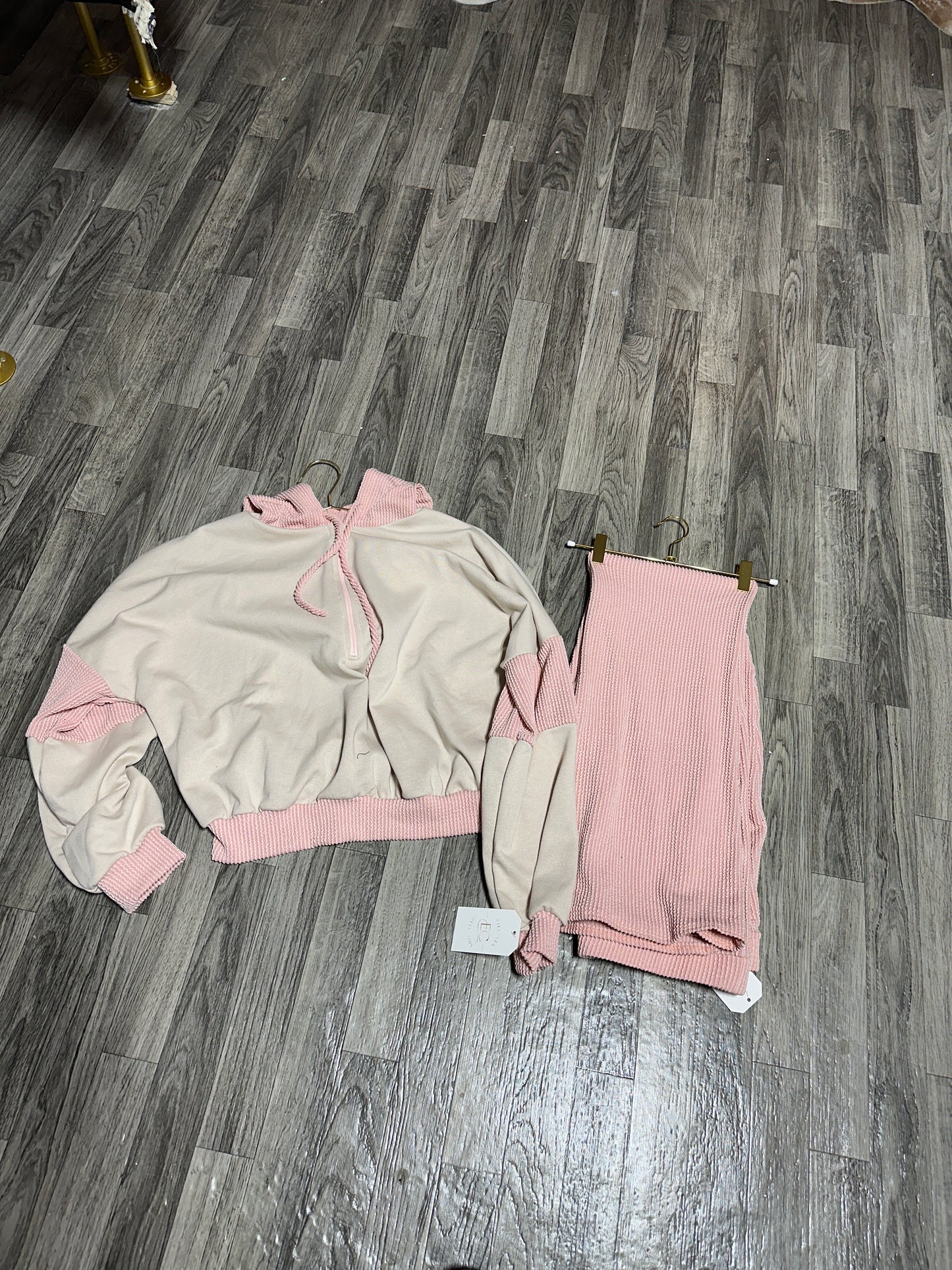 In the Mix Pant Set - Peach/Cream