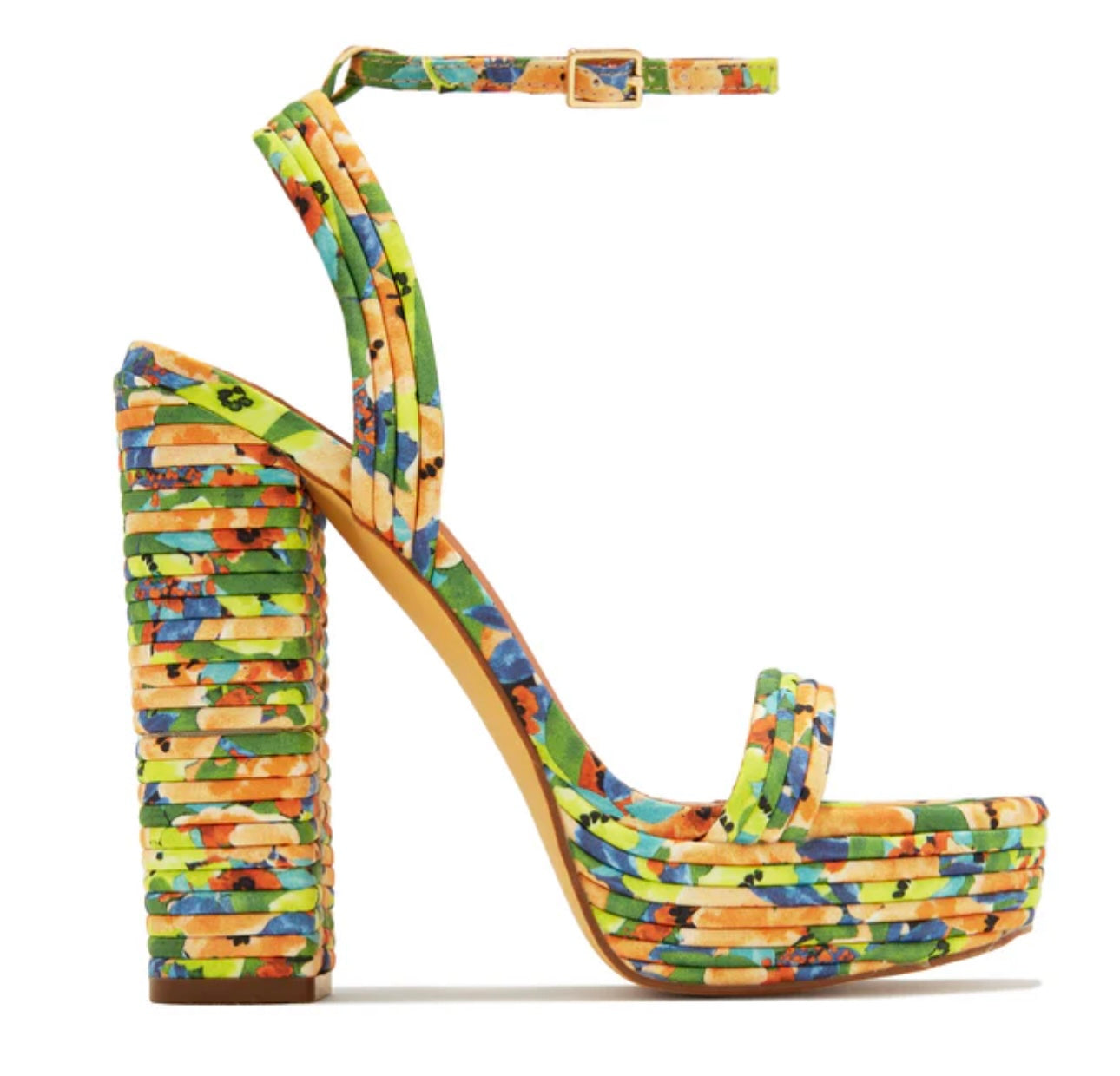 Floral Block Heel