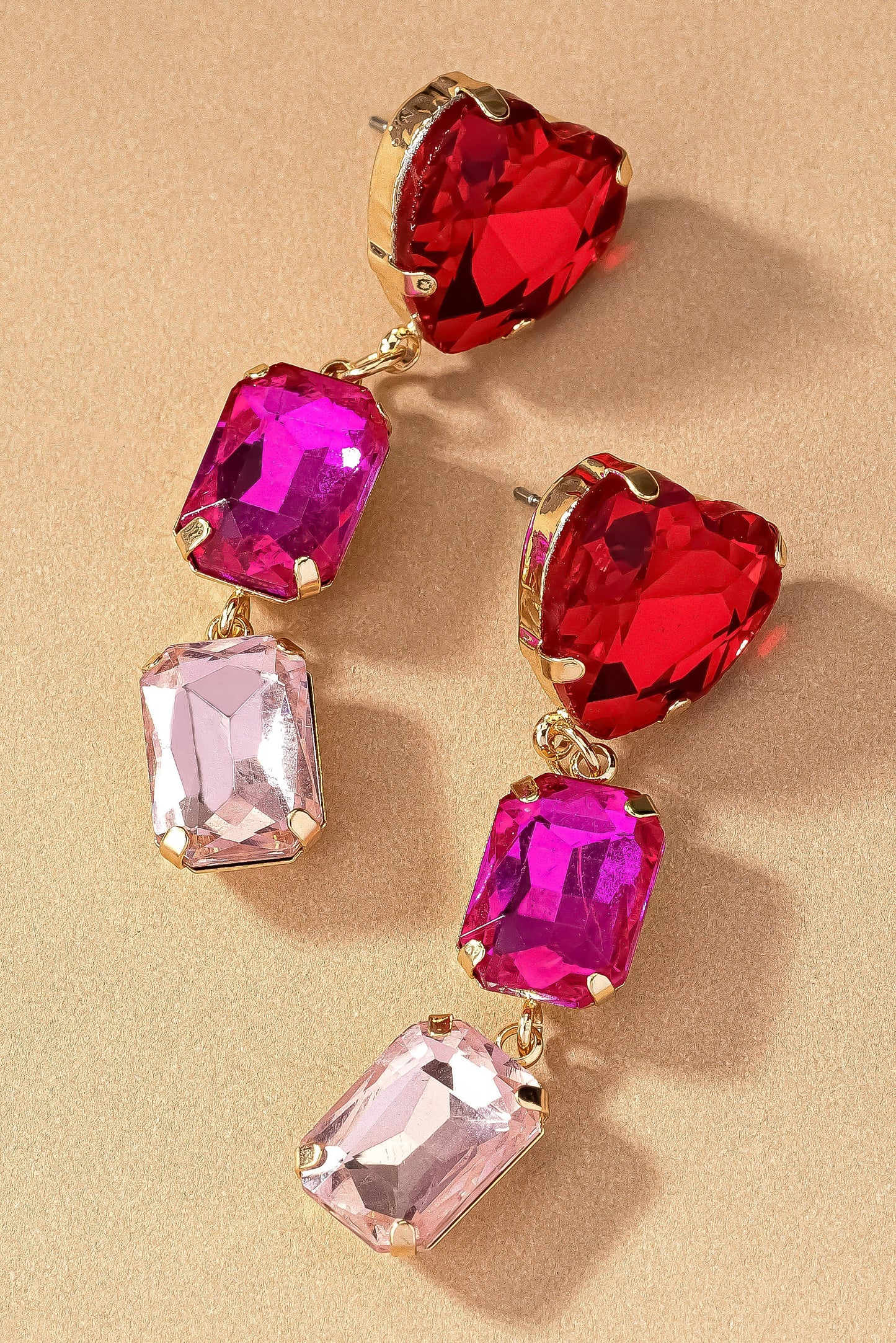 Trail of Hearts Earring - Pink