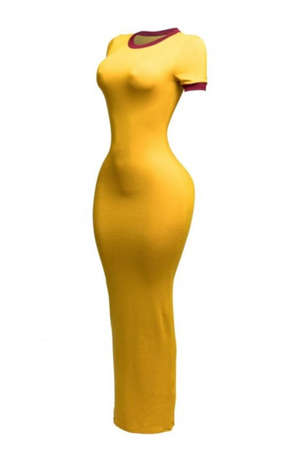 End of Time Snatched Maxi Dress - Yellow/Burgundy