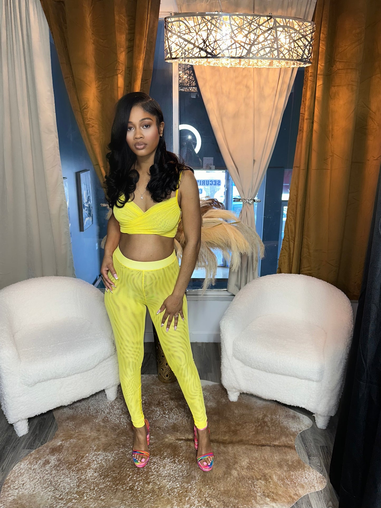 Summer Girl 2pc Pant Set - Yellow