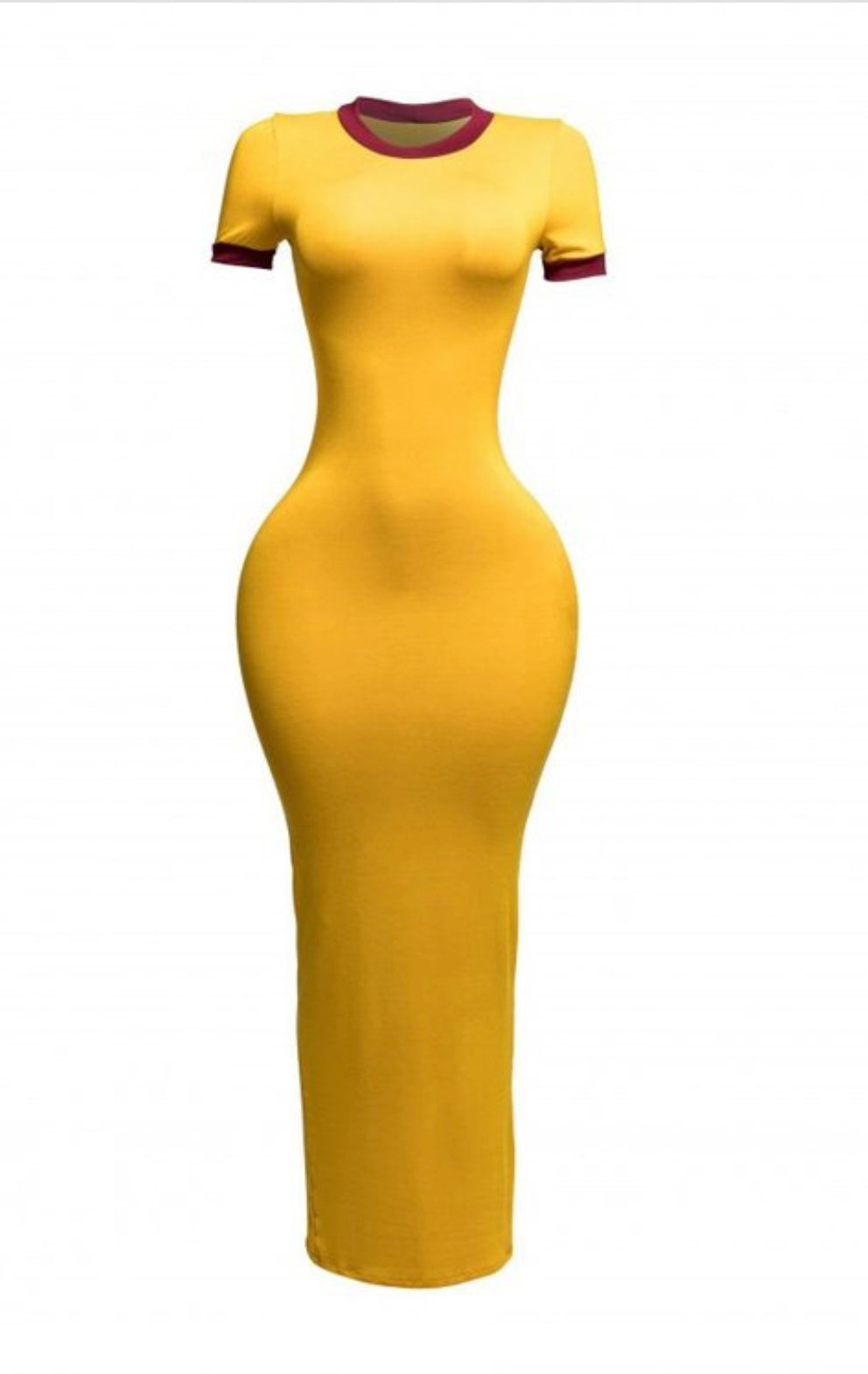 End of Time Snatched Maxi Dress - Yellow/Burgundy