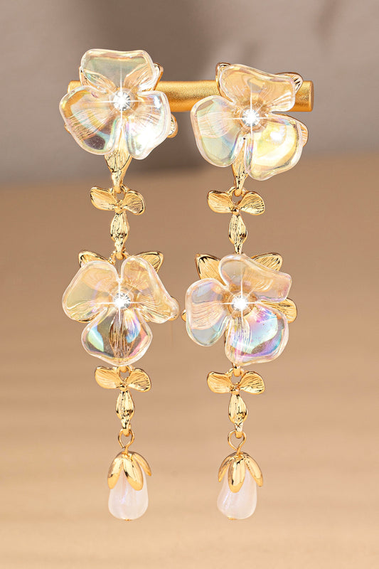 Flowers & Pearls Earring - Gold