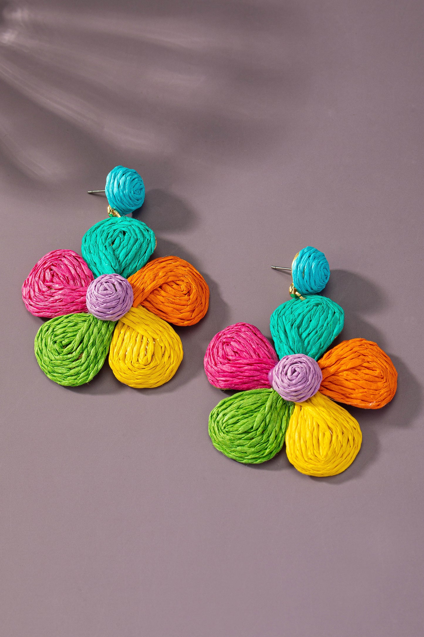 Colorful Straw Flower Earring