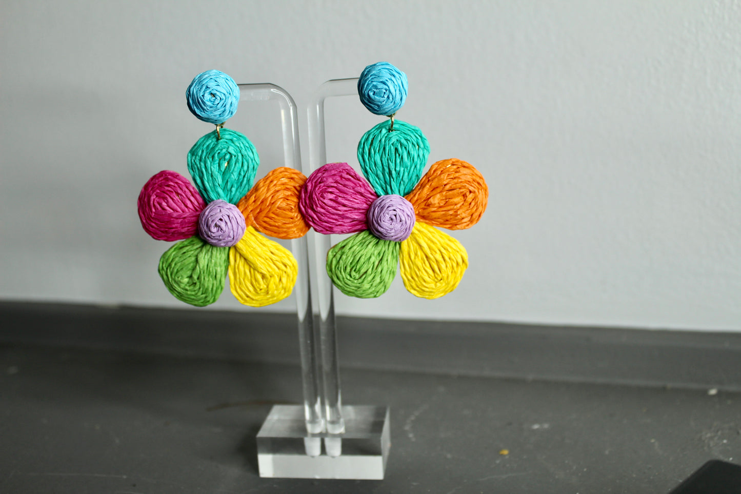 Colorful Straw Flower Earring